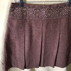 Embellished waist wool-blend skirt